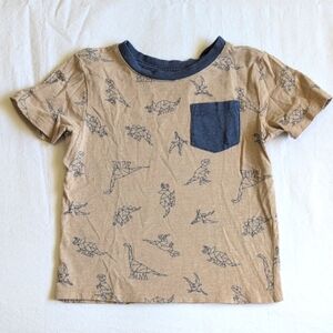 george beige dinosaur graphic cotton pocket t-shirt 4T toddler boys